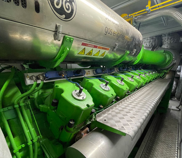 A Jenbacher natural-gas-fired cogeneration engine